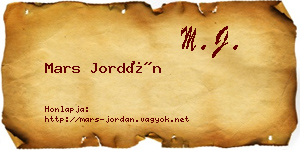 Mars Jordán névjegykártya
